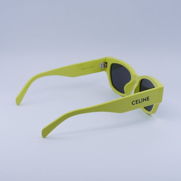 ?️ New Celine CL40197U 93A Sunglasses - Lime Frame, Smoke Lenses